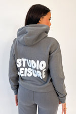 Studio Leisure bubble steel grey printed premium relaxed hoodie